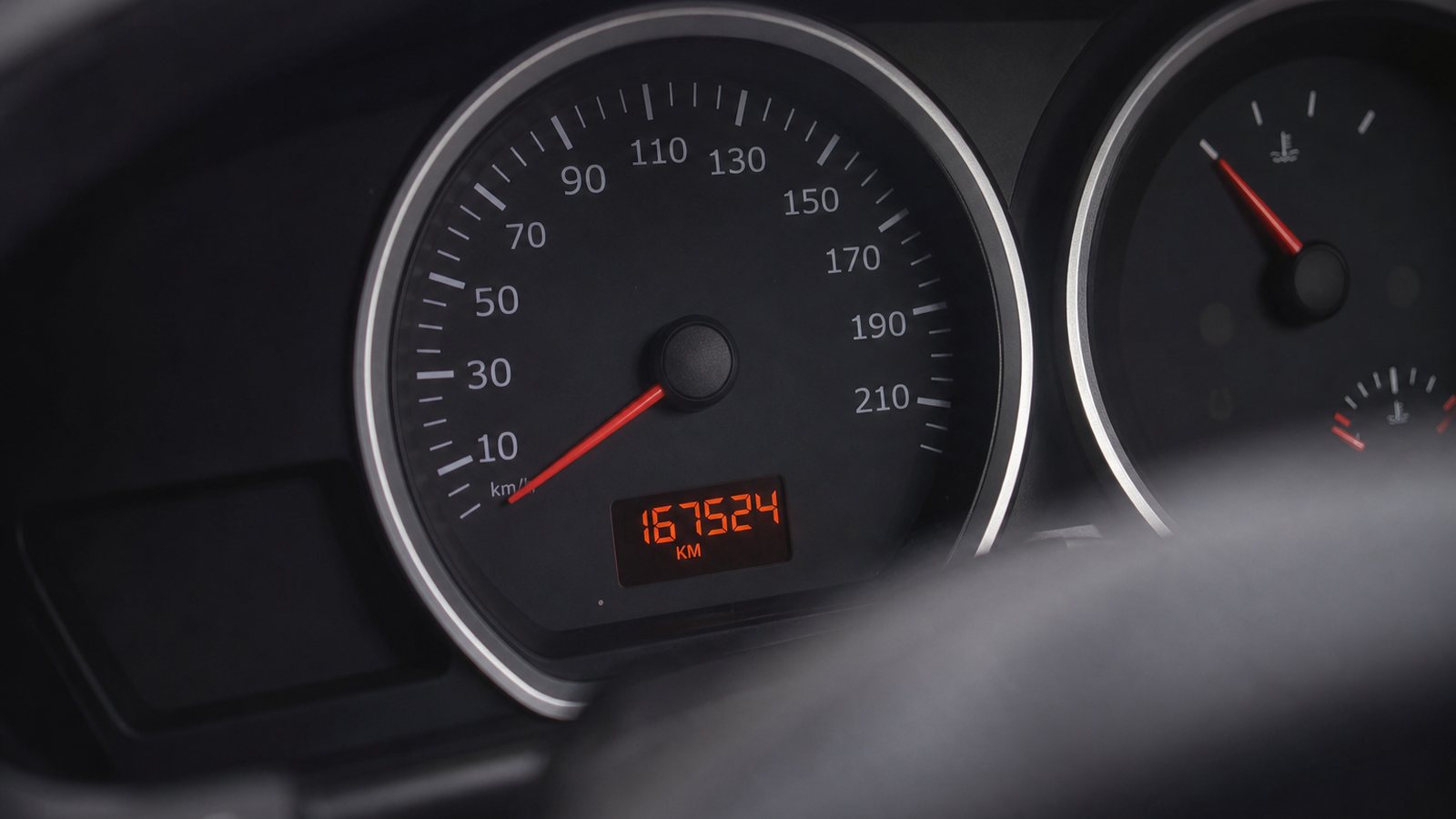 Compteur kilométrique d'un véhicule de taxi relevé en fin de service par le chauffeur